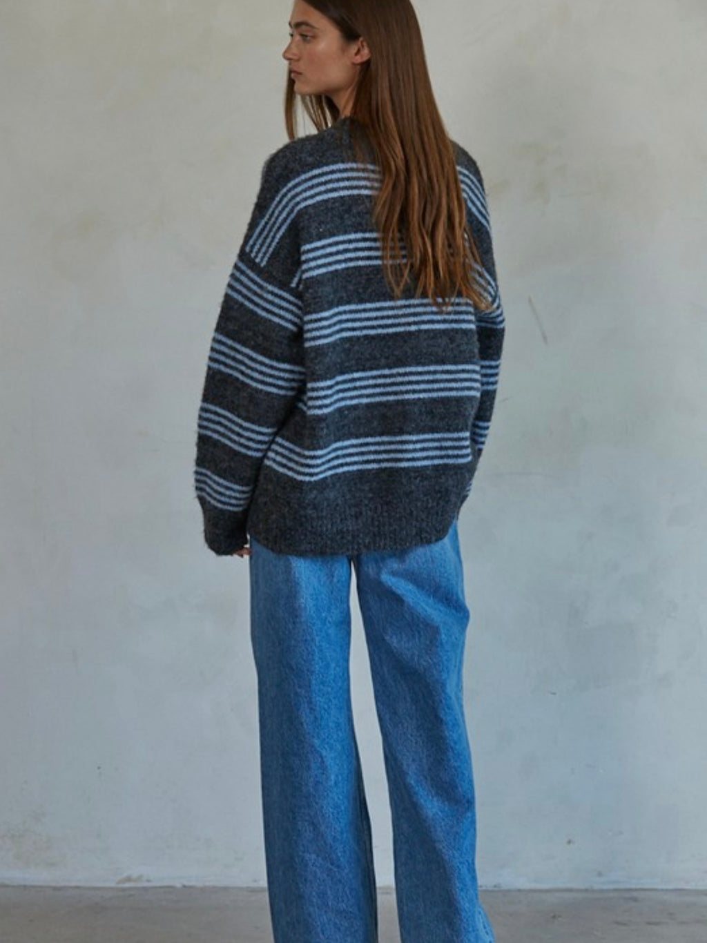 Pinstripe Oversized Sweater