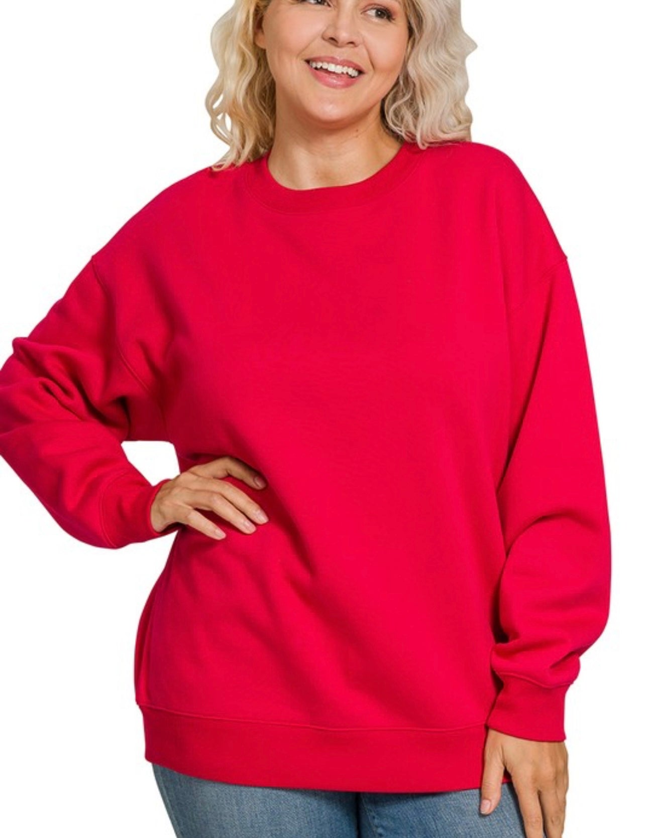 Plus Fleece Crewneck Pullover