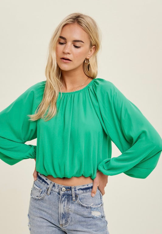 Bubble Lined Crop Blouse