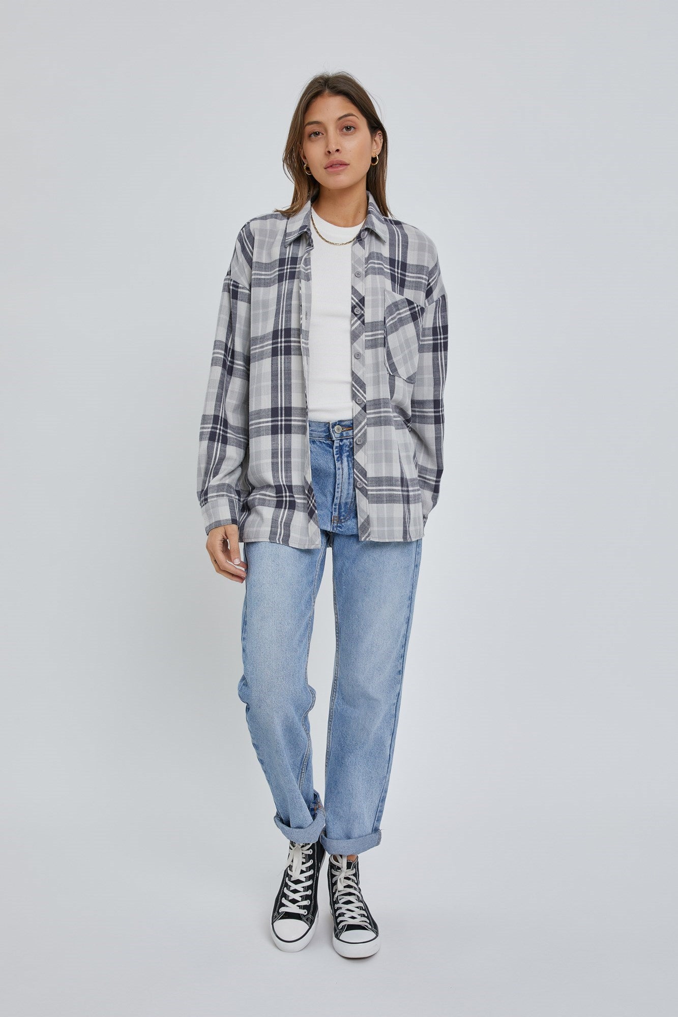 Oversized Boyfriend Flannel Shirt