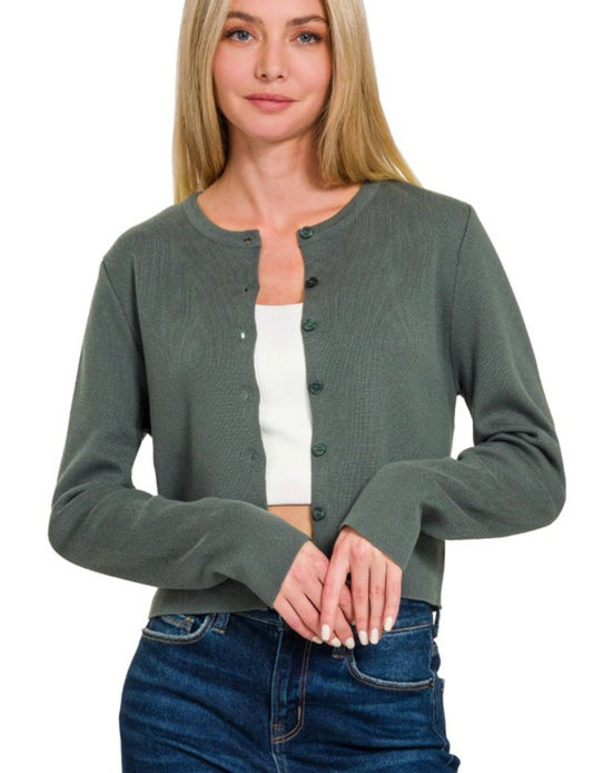 Crewneck Basic Cardigan