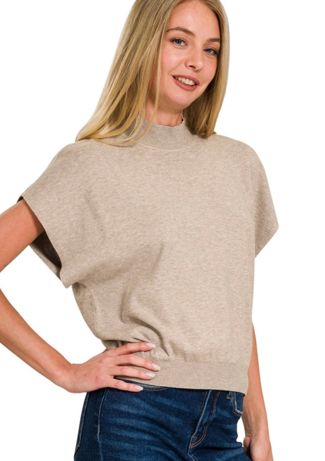 Mock Neck Dolman Sweater