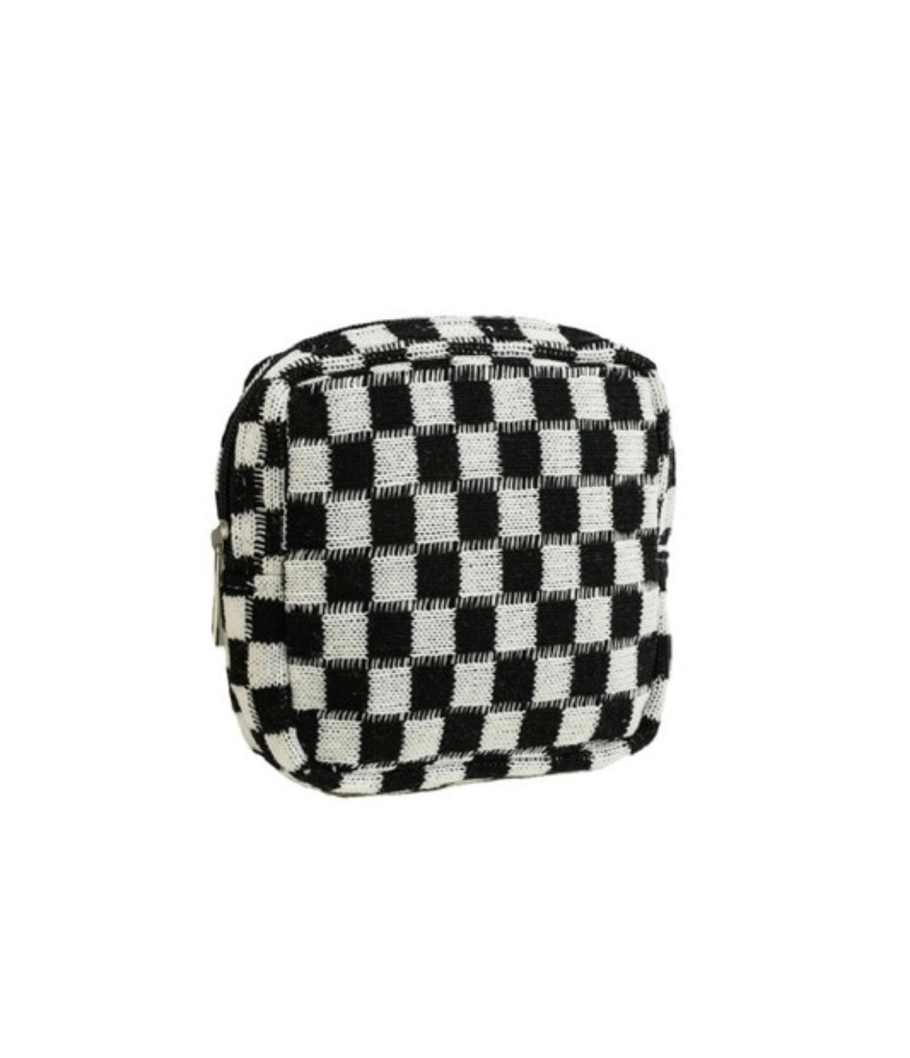 Mini Checkered Makeup Bag