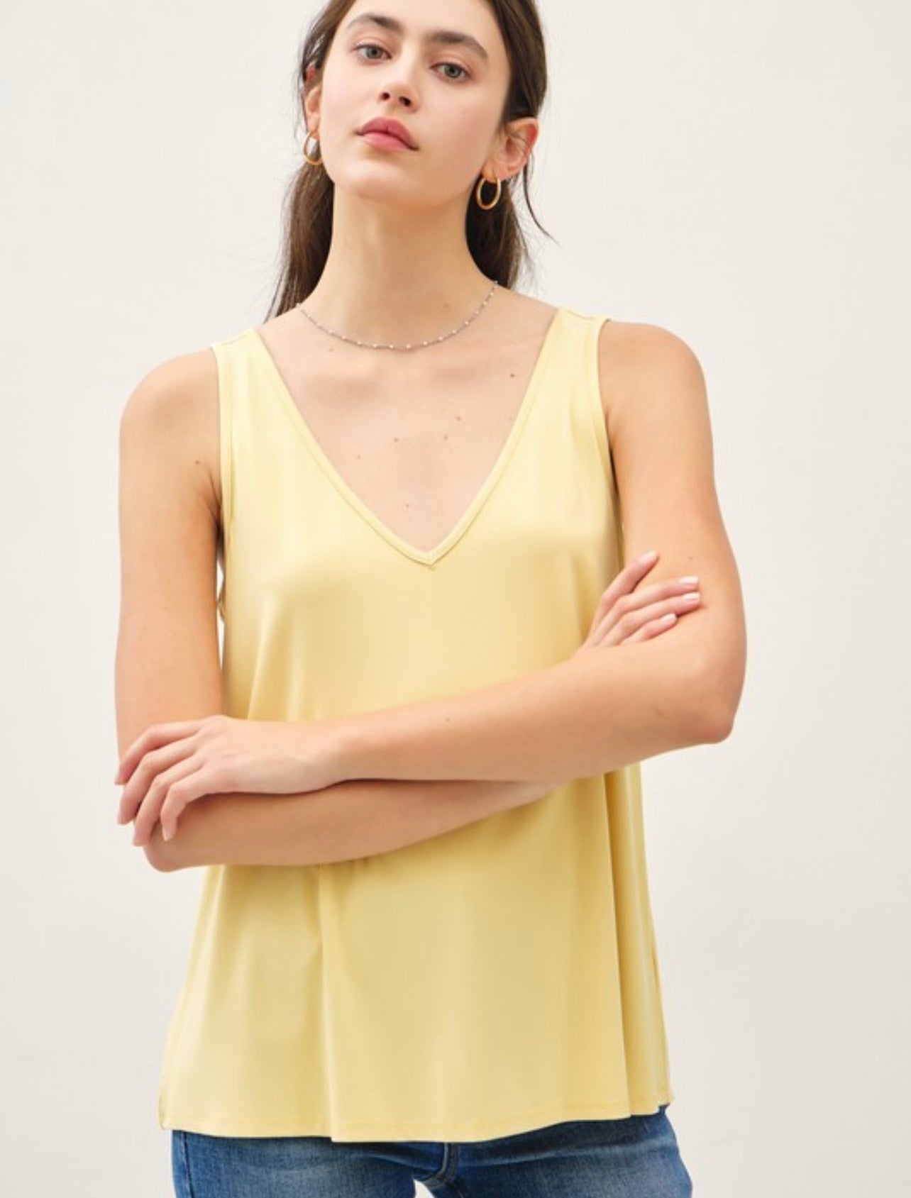 Modal V Neck Flowy Tank