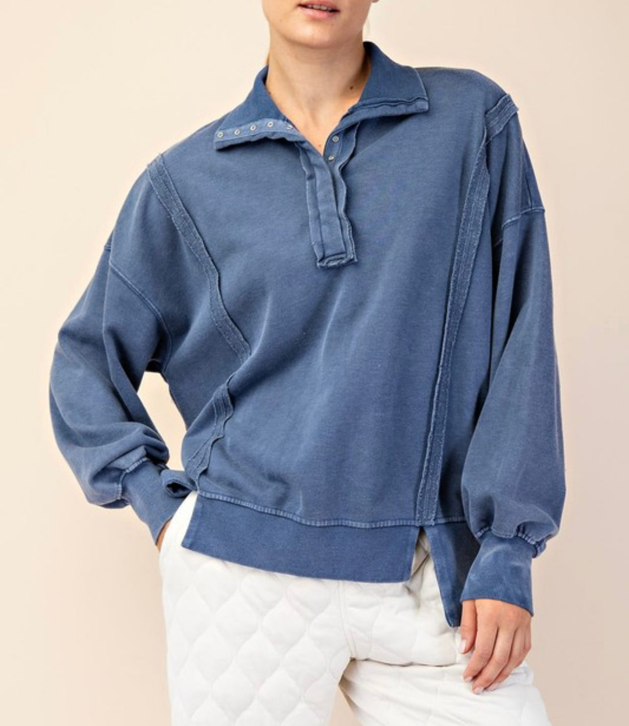 Plus Terry Henley Sweatshirt