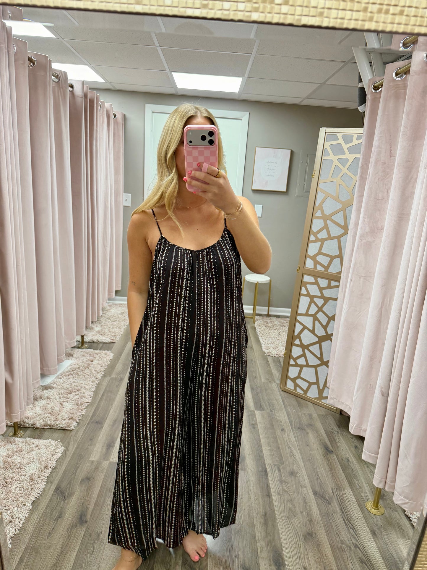 Stripe Scoop Neck Breezy Jumpsuit