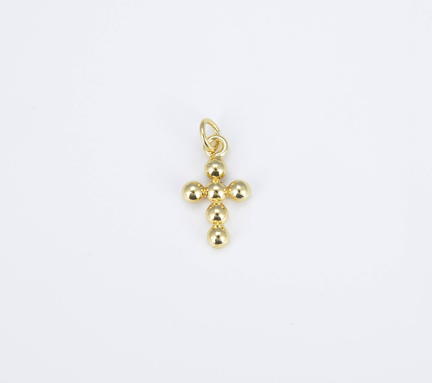 Gold Filled Minimalist Cross Charm Pendant, CP1183: Gold