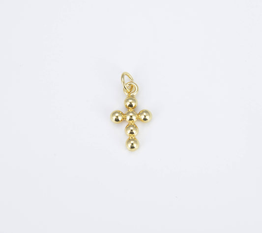 Gold Filled Minimalist Cross Charm Pendant, CP1183: Gold