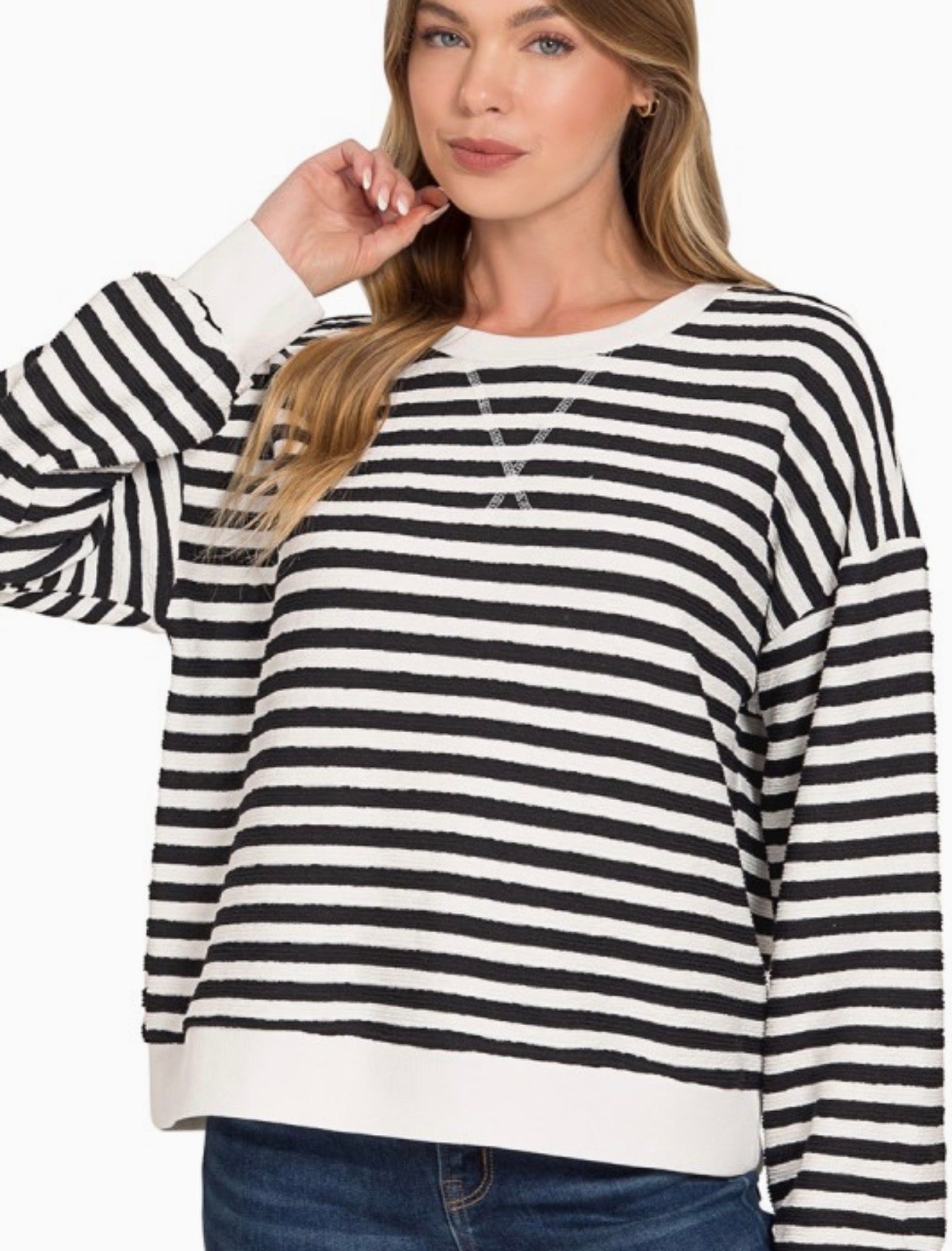 Striped Knit Pullover