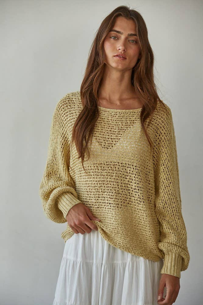 Knit Crochet Round Neck Long Sleeve