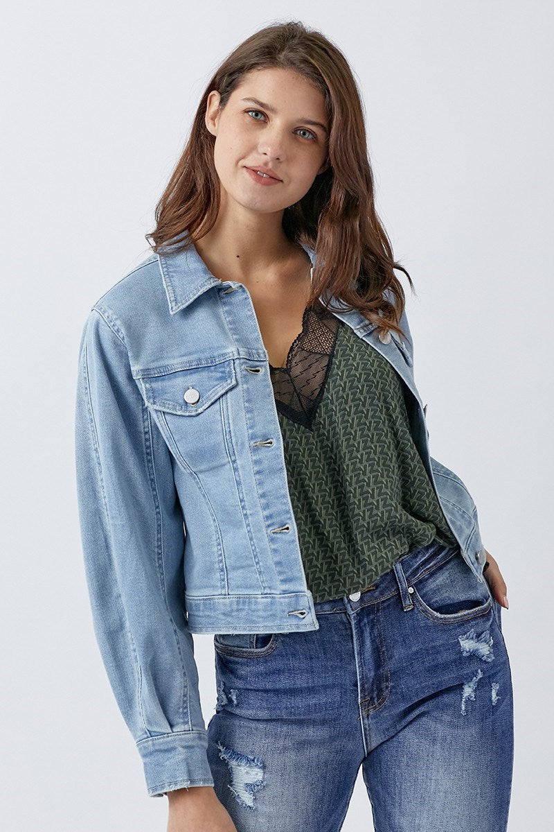Risen Balloon Sleeve Denim Jacket