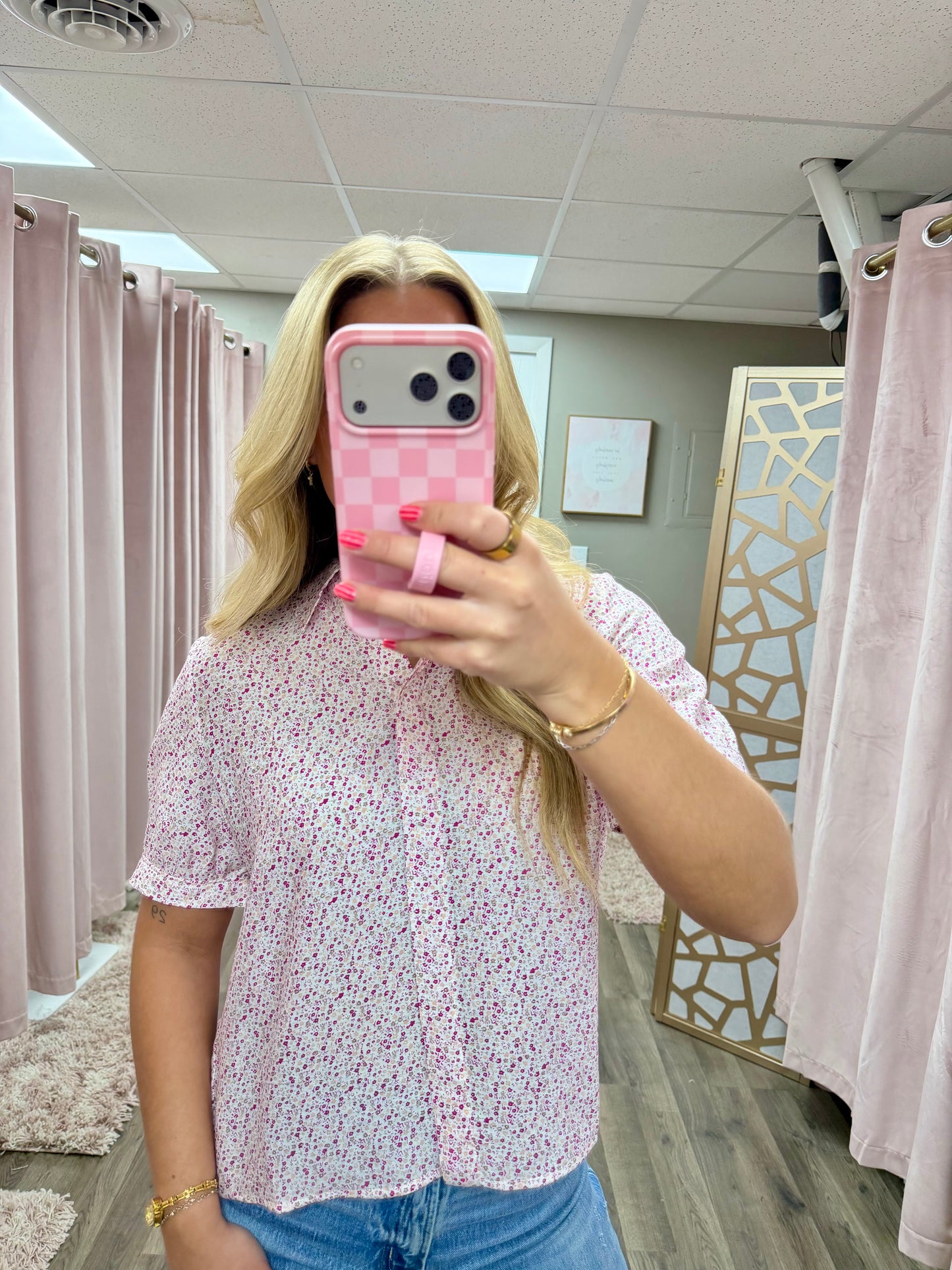Collared Puff Sleeve Blouse