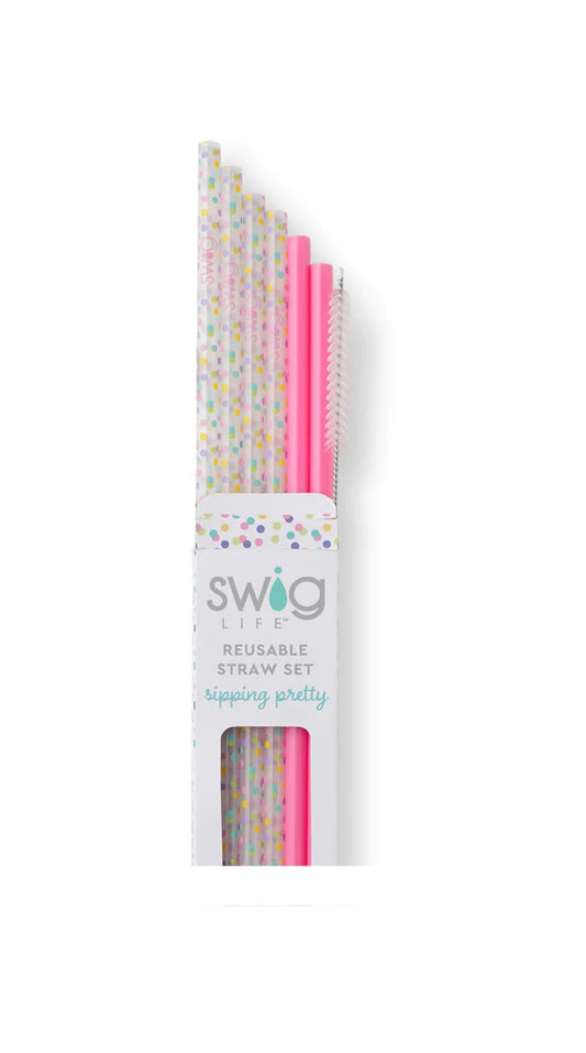 Swig Life Confetti Reusable Straw Set