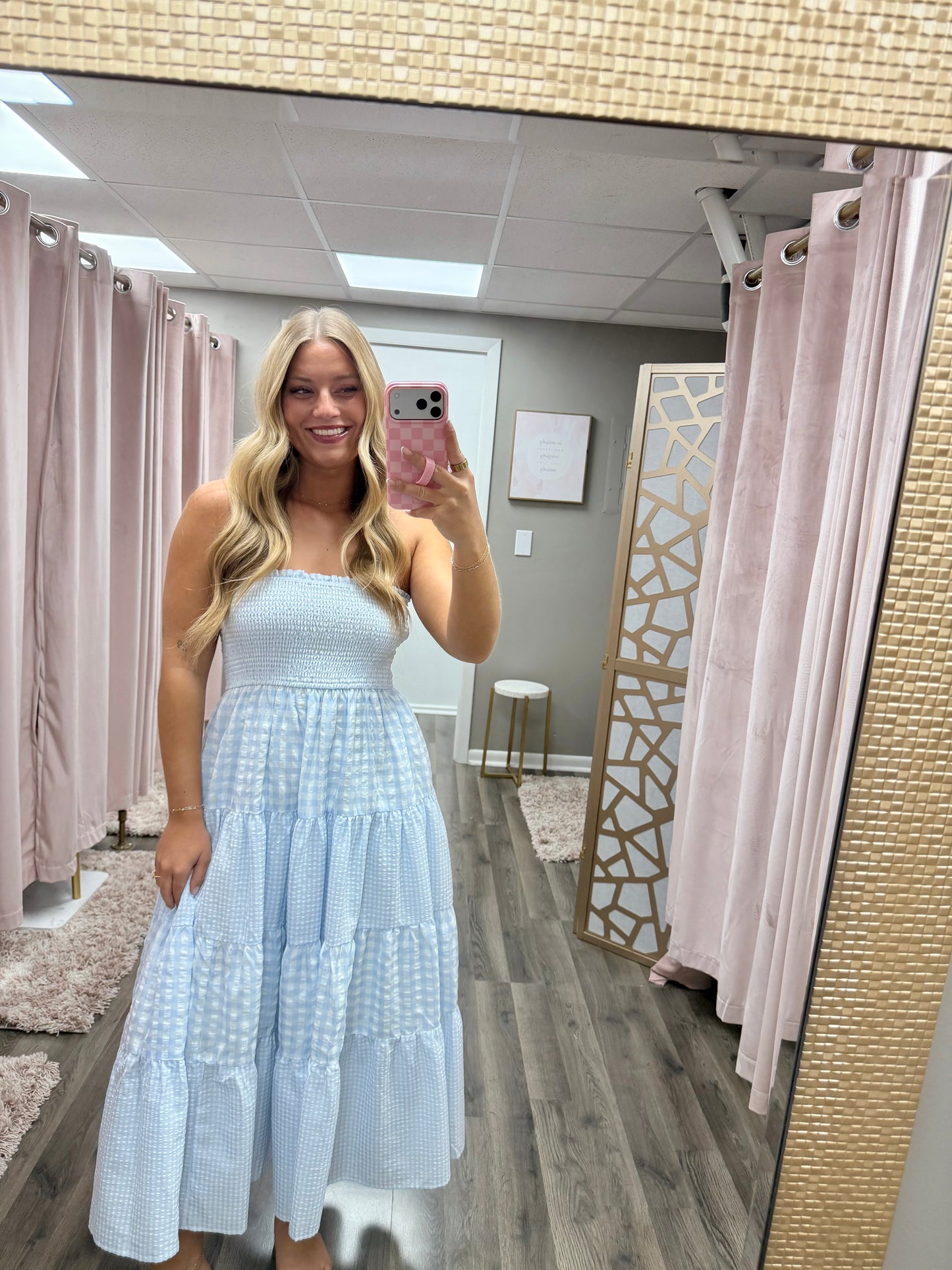 Gingham Multi Print Dress
