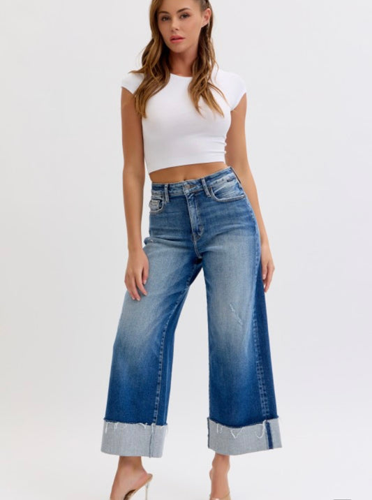Cello High Rise Crop Wide Jean