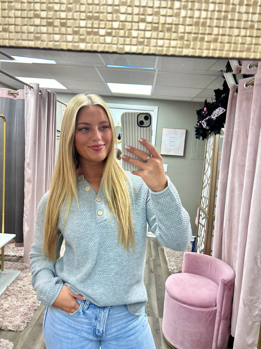 Four Button Henley Sweater