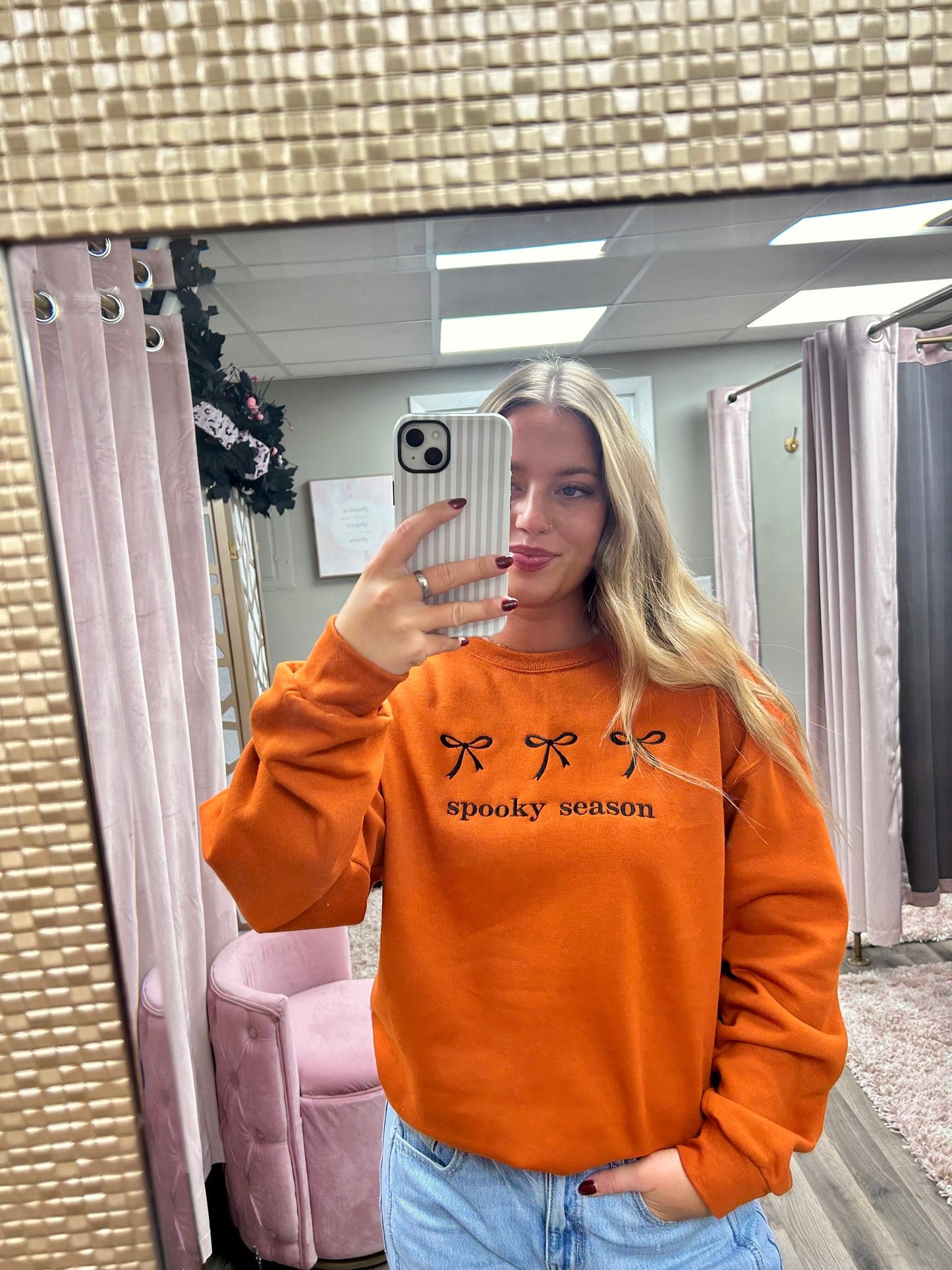 Spooky Season Embroidered Crew