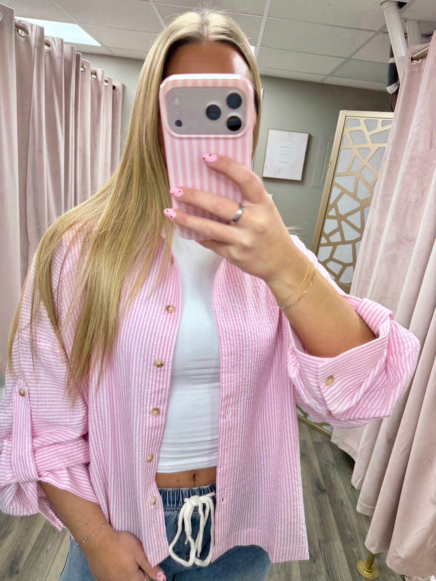 Fine Striped Button Down