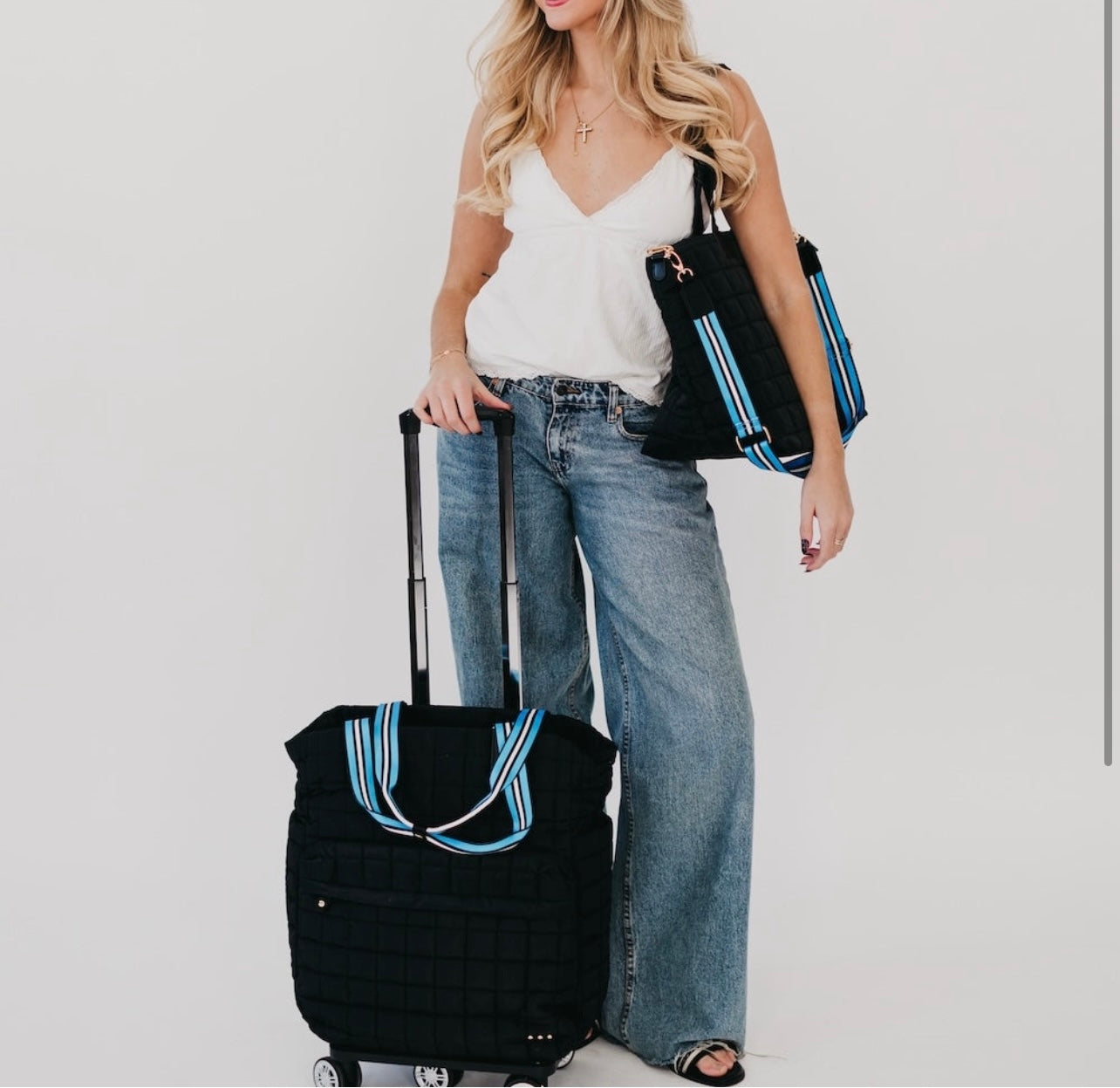 PS Quilted Tote Roller Bag