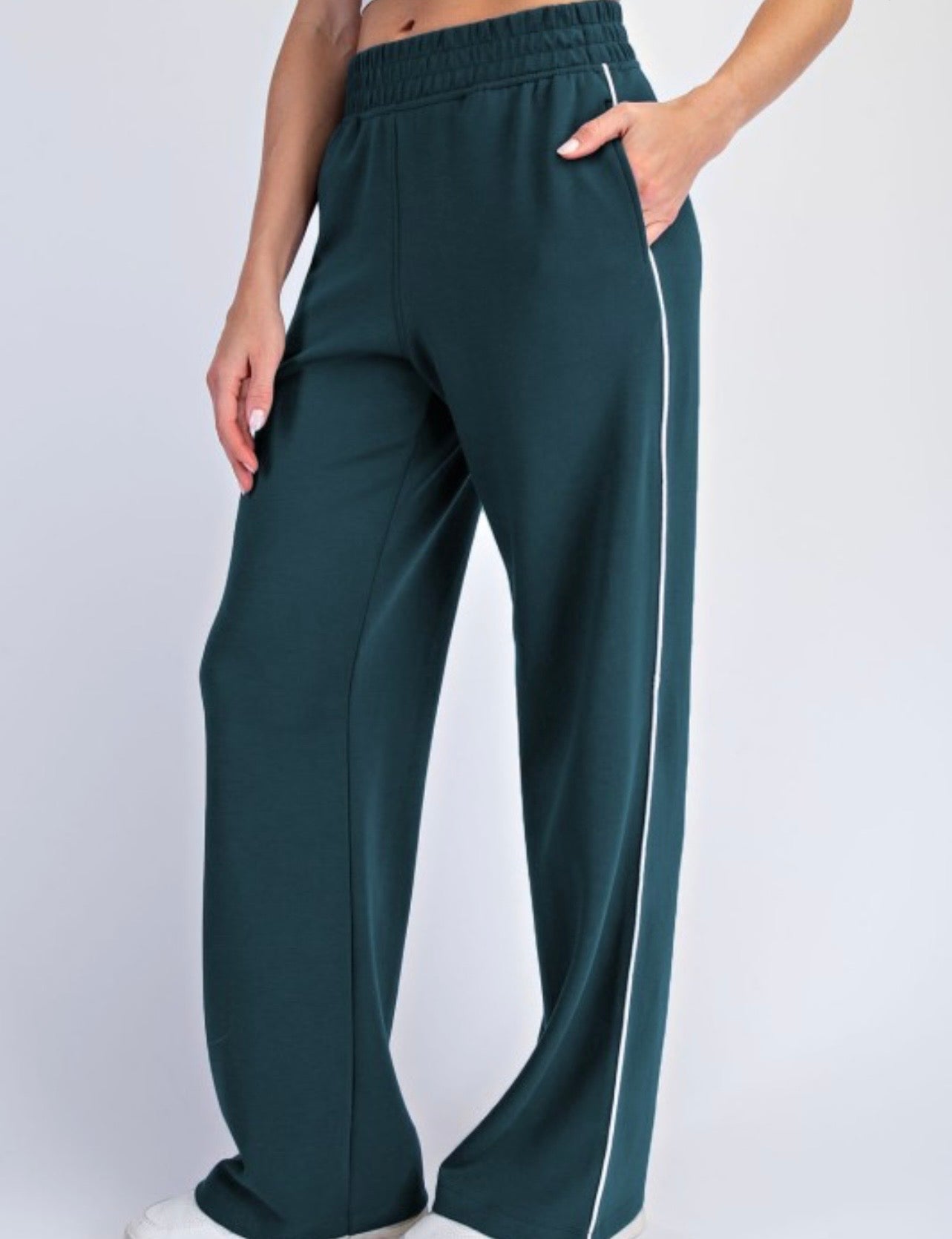Poly Piping Straight Pant