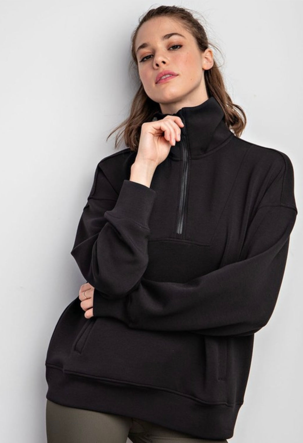 Plus Poly Span Quarter Zip