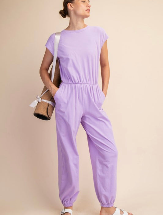 Cotton Open Back Jumpsuit