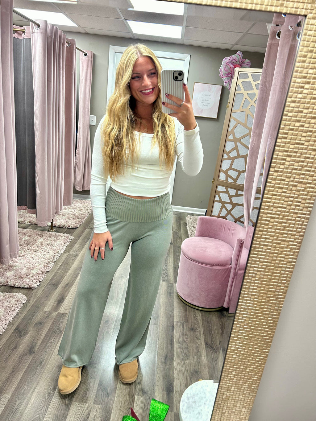 Contrast Waistband Sweater Pant