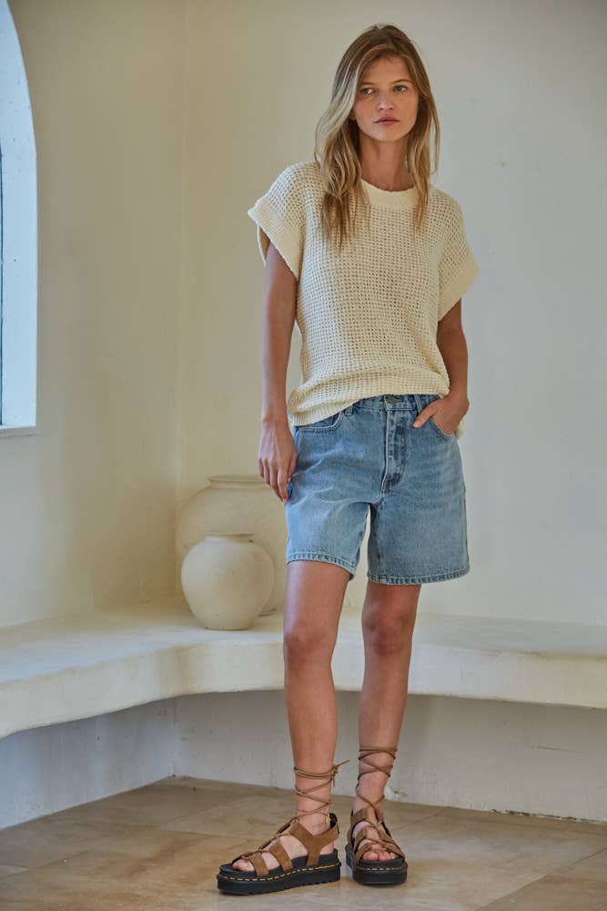 Sweater Short Sleeve Crew Neck