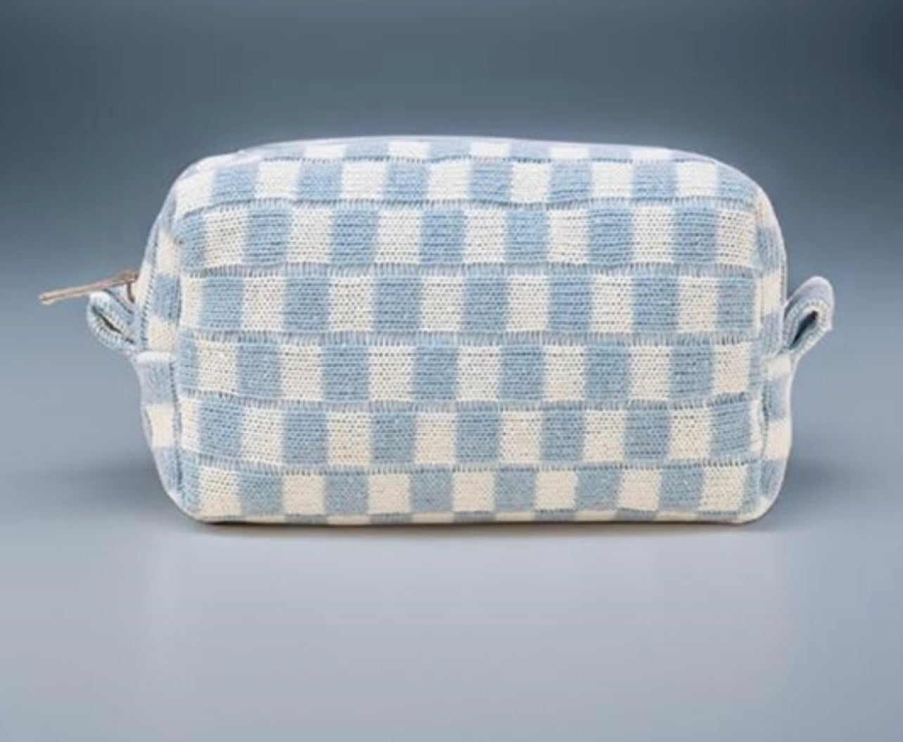 Checkered Mini Cosmetic Pouch