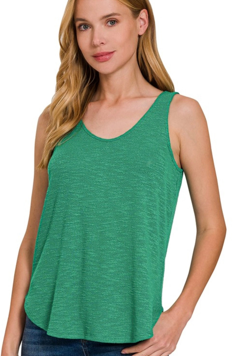 Sleeveless Double Scoop Tank