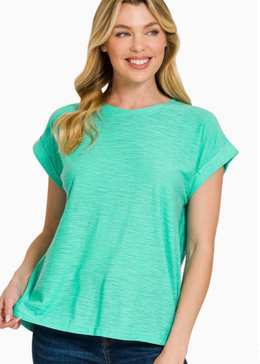 Slub Cuff Sleeve Tee