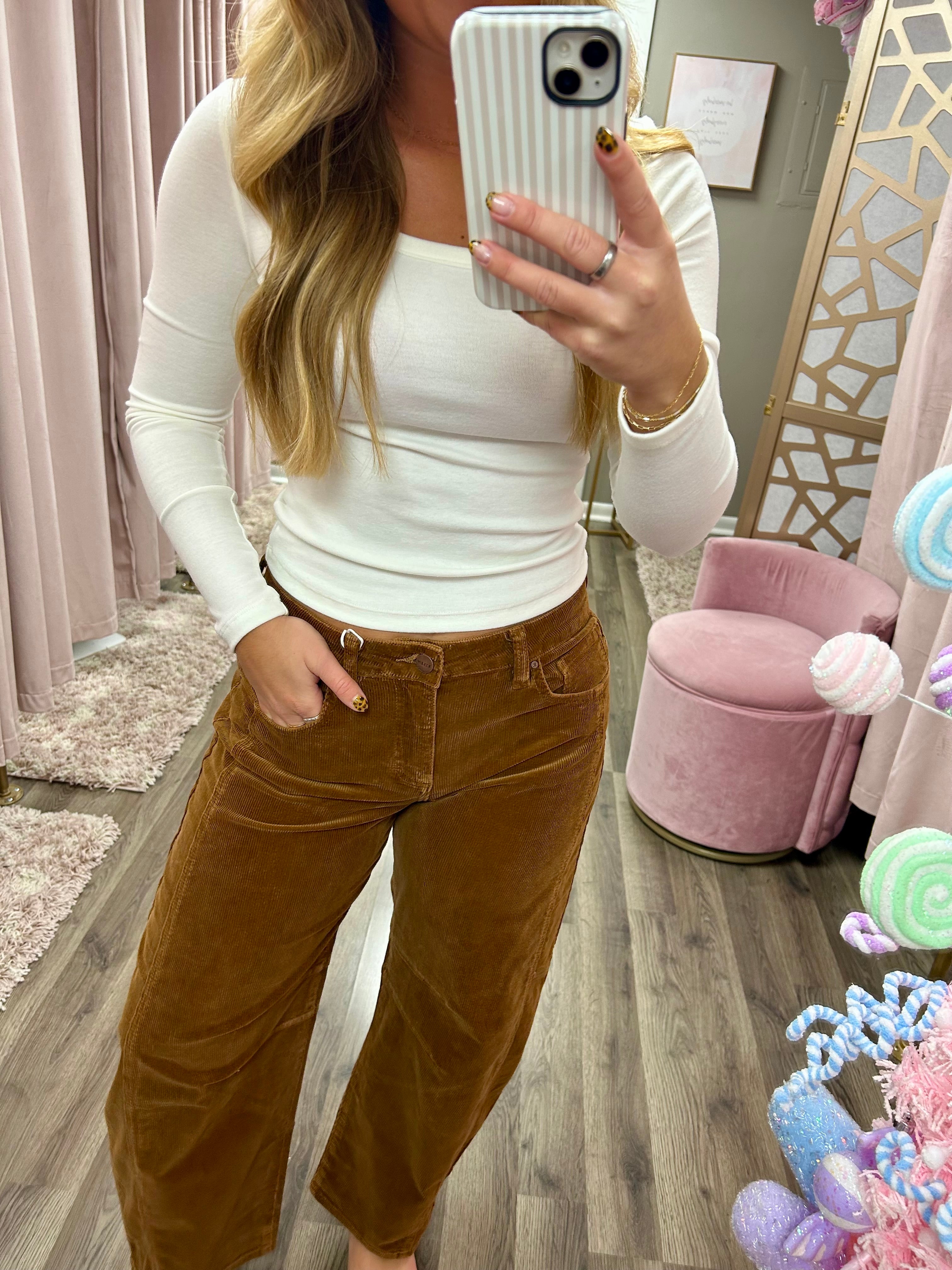 Risen Slouch Corduroy Barrel Pants