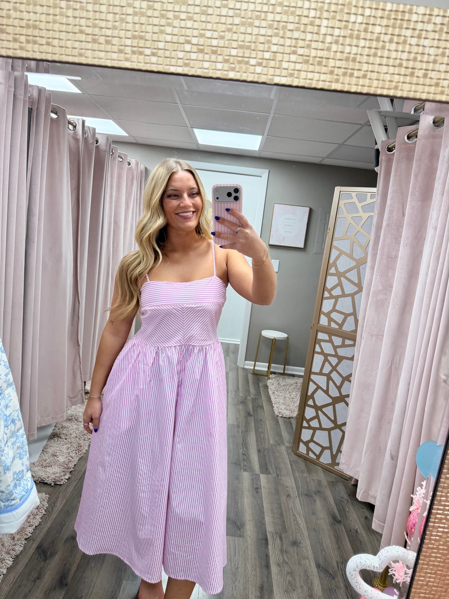 Striped Spaghetti Strap Dress