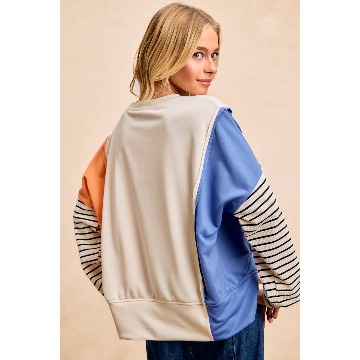 French Terry Color Block Long Sleeve