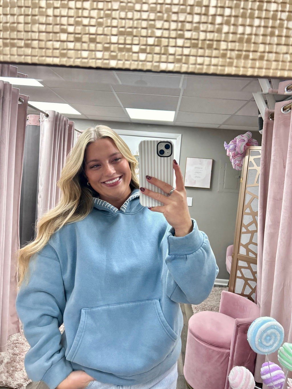 Vintage Wash Embroidered Fleece Hoodie