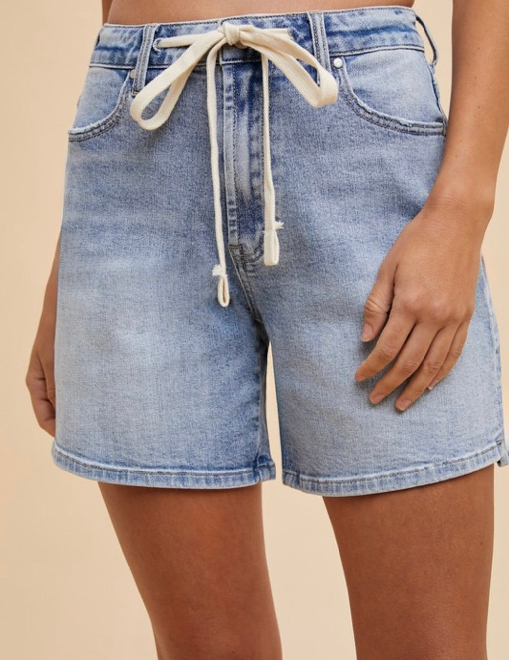 Strap Detail Comfort Denim Shorts