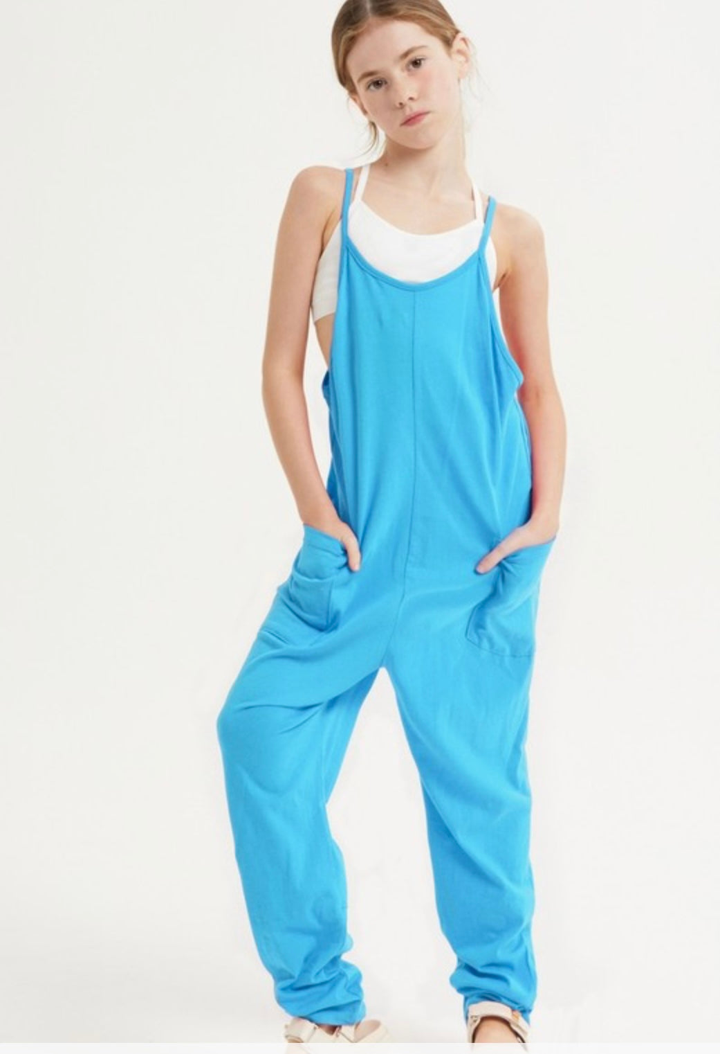 Kids Drop Sleeveless Jumpsuit