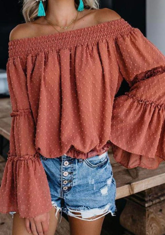 Ruffle Off Shoulder Shirt