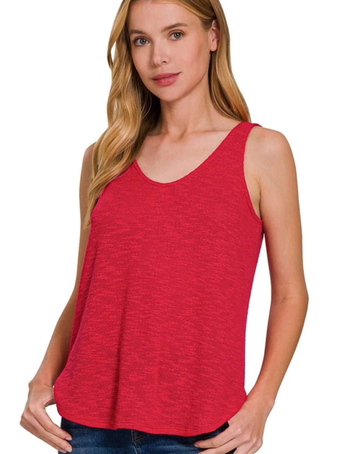 Sleeveless Double Scoop Tank