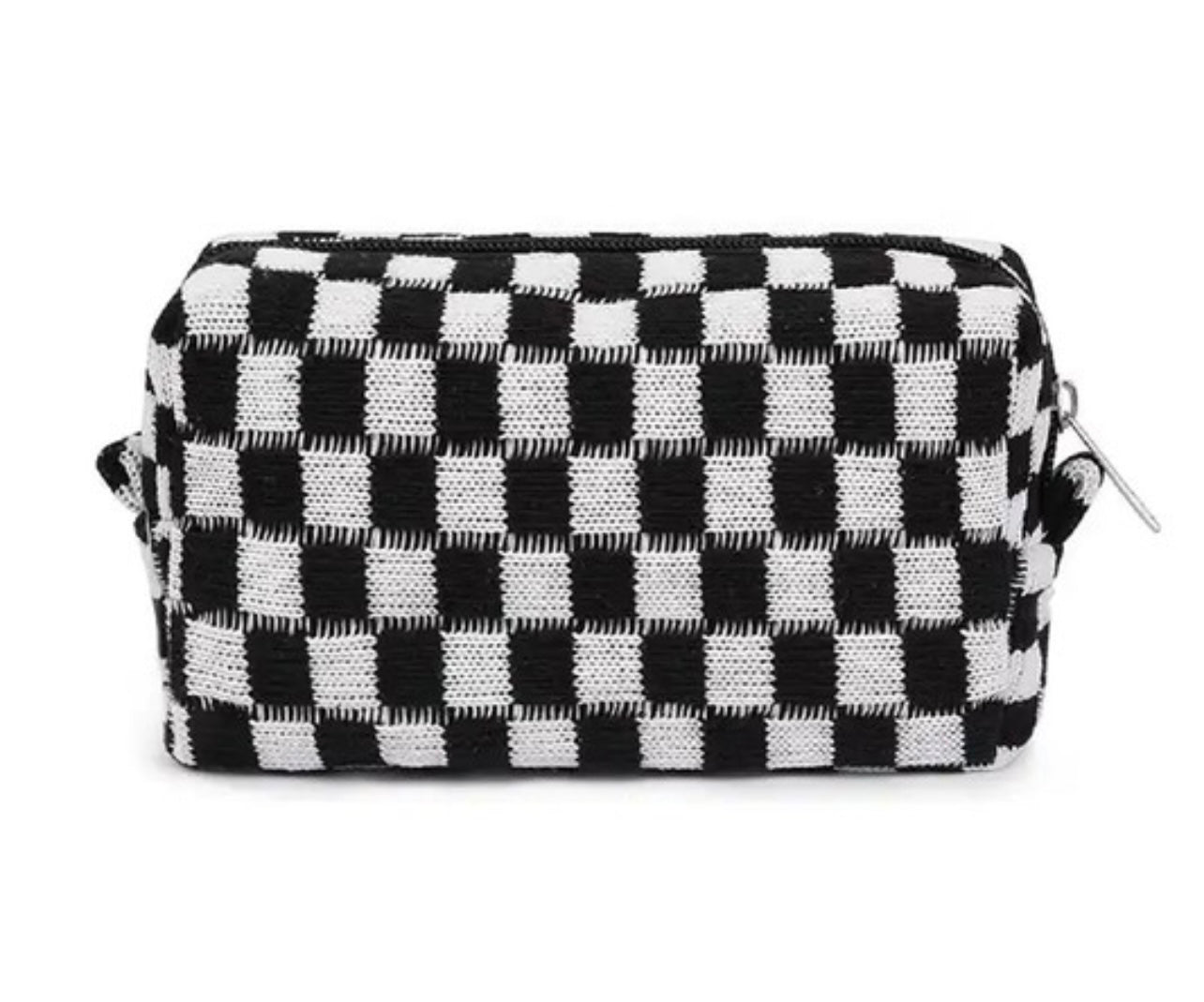 Checkered Mini Cosmetic Pouch