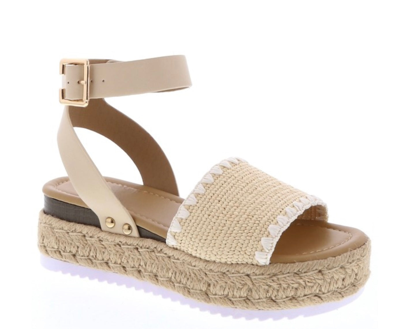 Open Toe Buckle Wedge