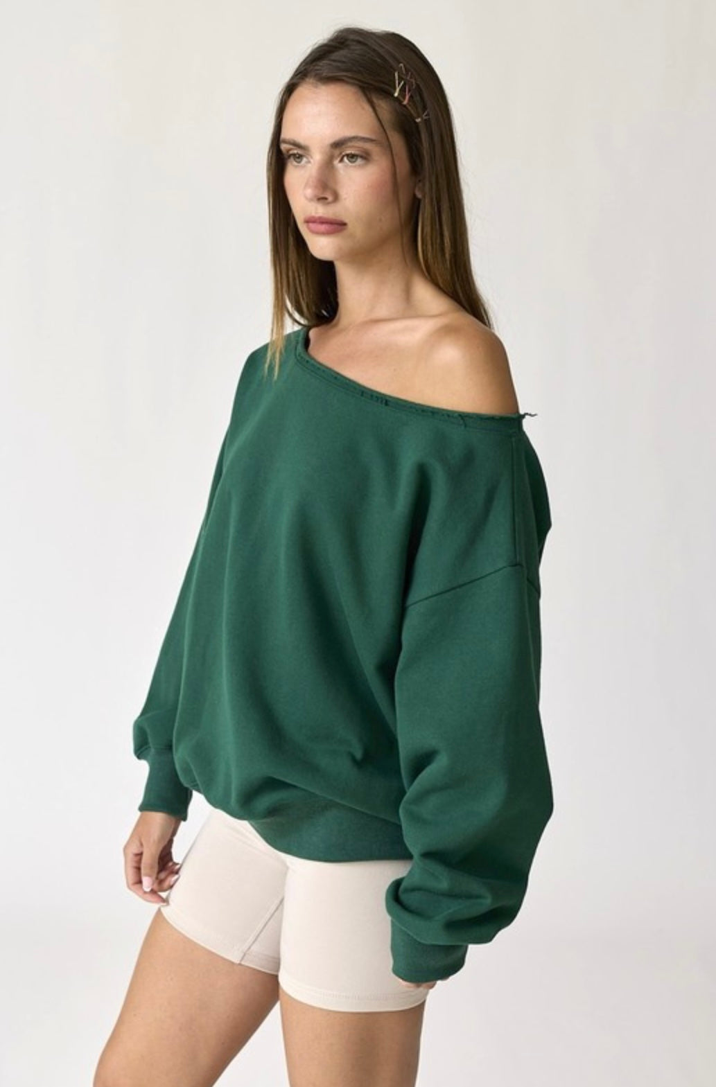 Loose Slouch Shoulder Crewneck