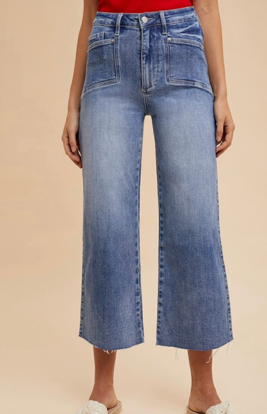 High Rise Comfort Stretch Wide Denim