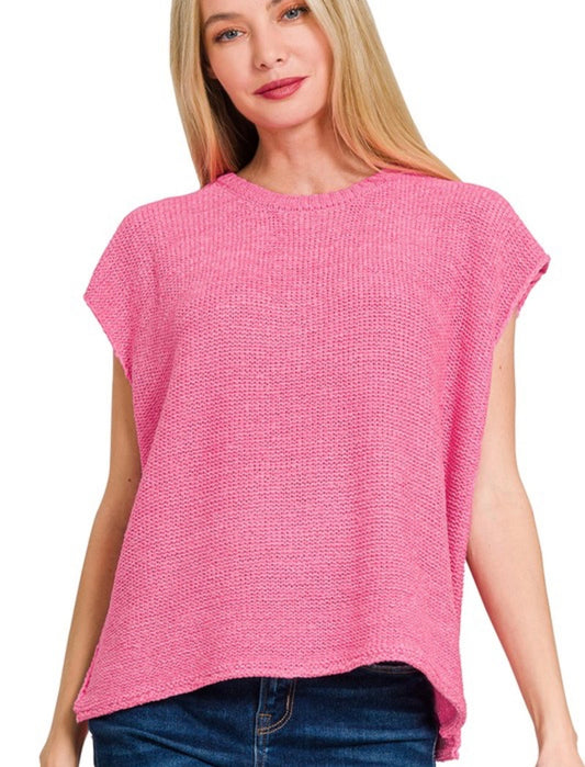 Oversized Crew Neck Sweater Vest