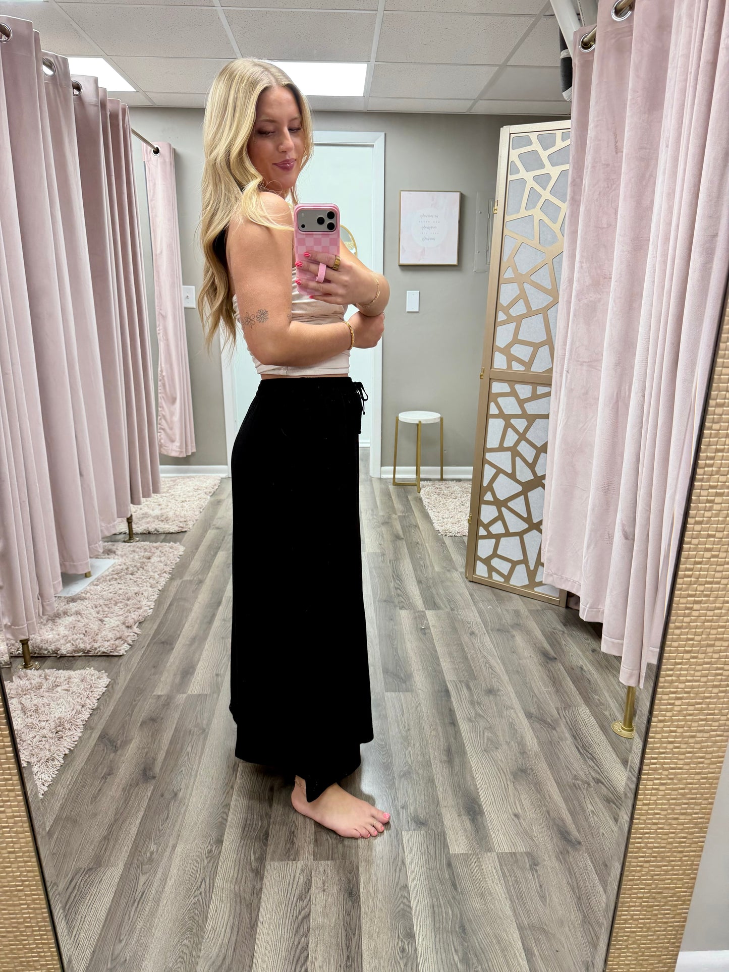 Wide Crop Linen Pant
