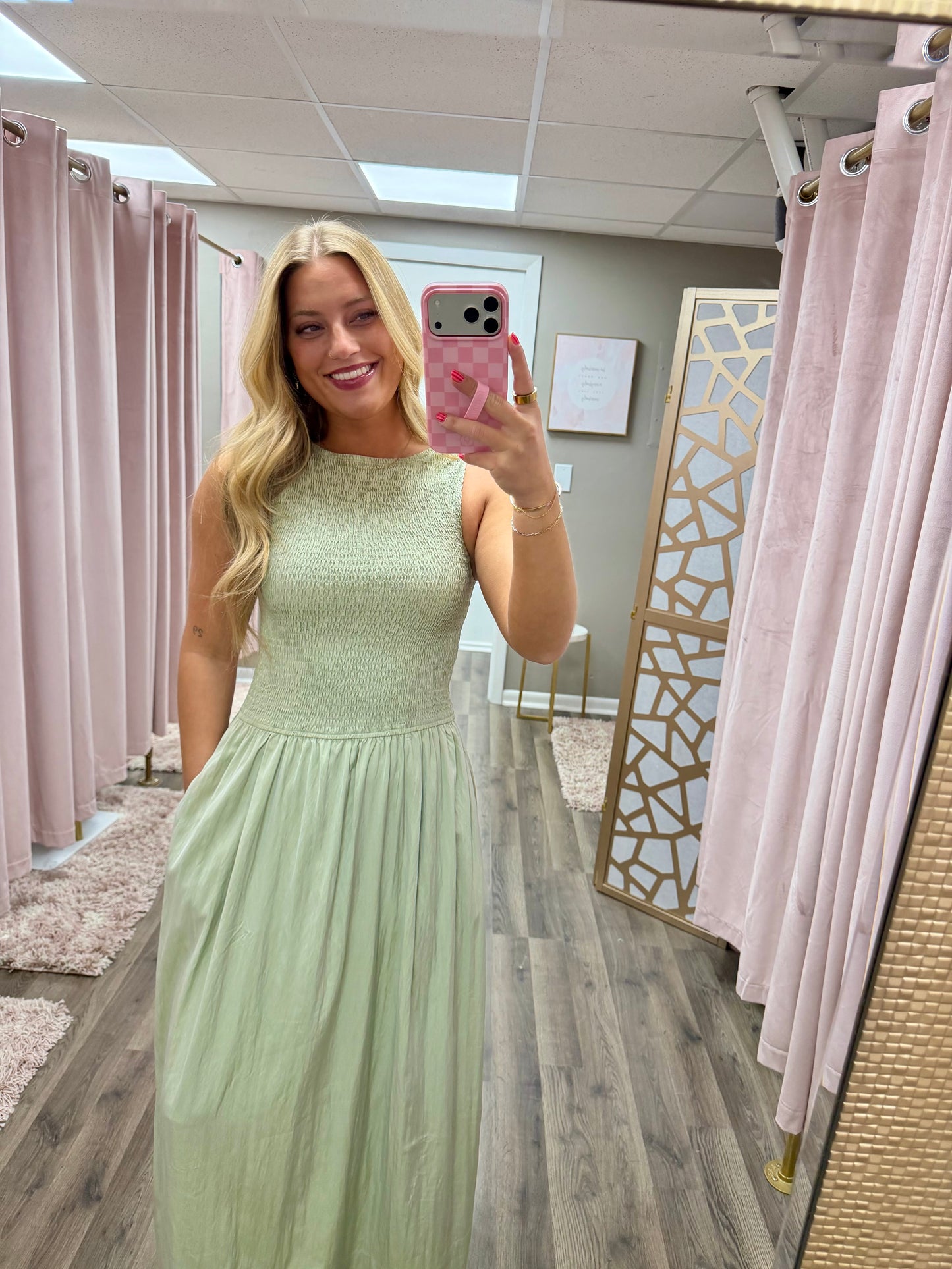 Drop Waist Boatneck Midi Dress
