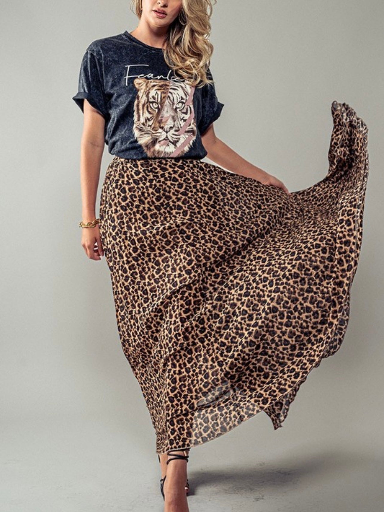 Leopard Print Maxi Skirt