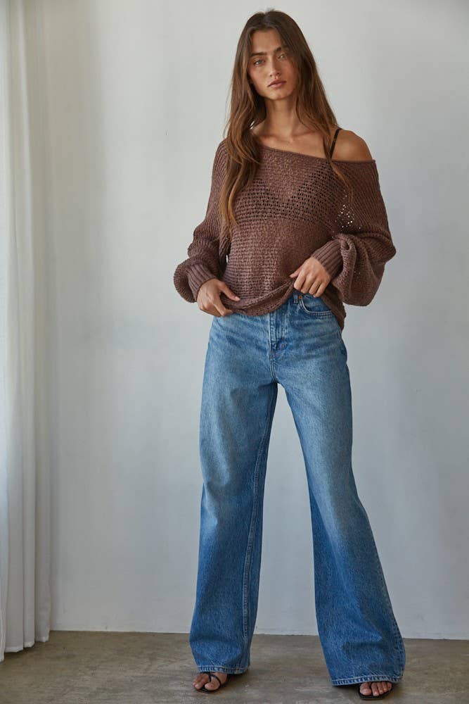 Knit Crochet Round Neck Long Sleeve