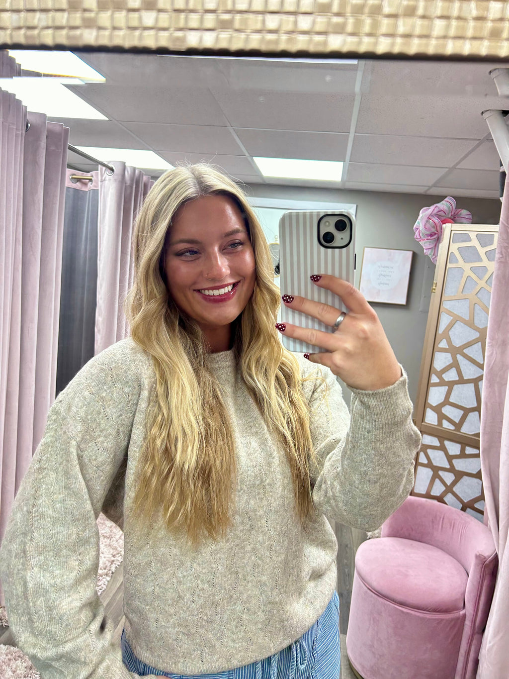 Classic Cut Crochet Knit Sweater