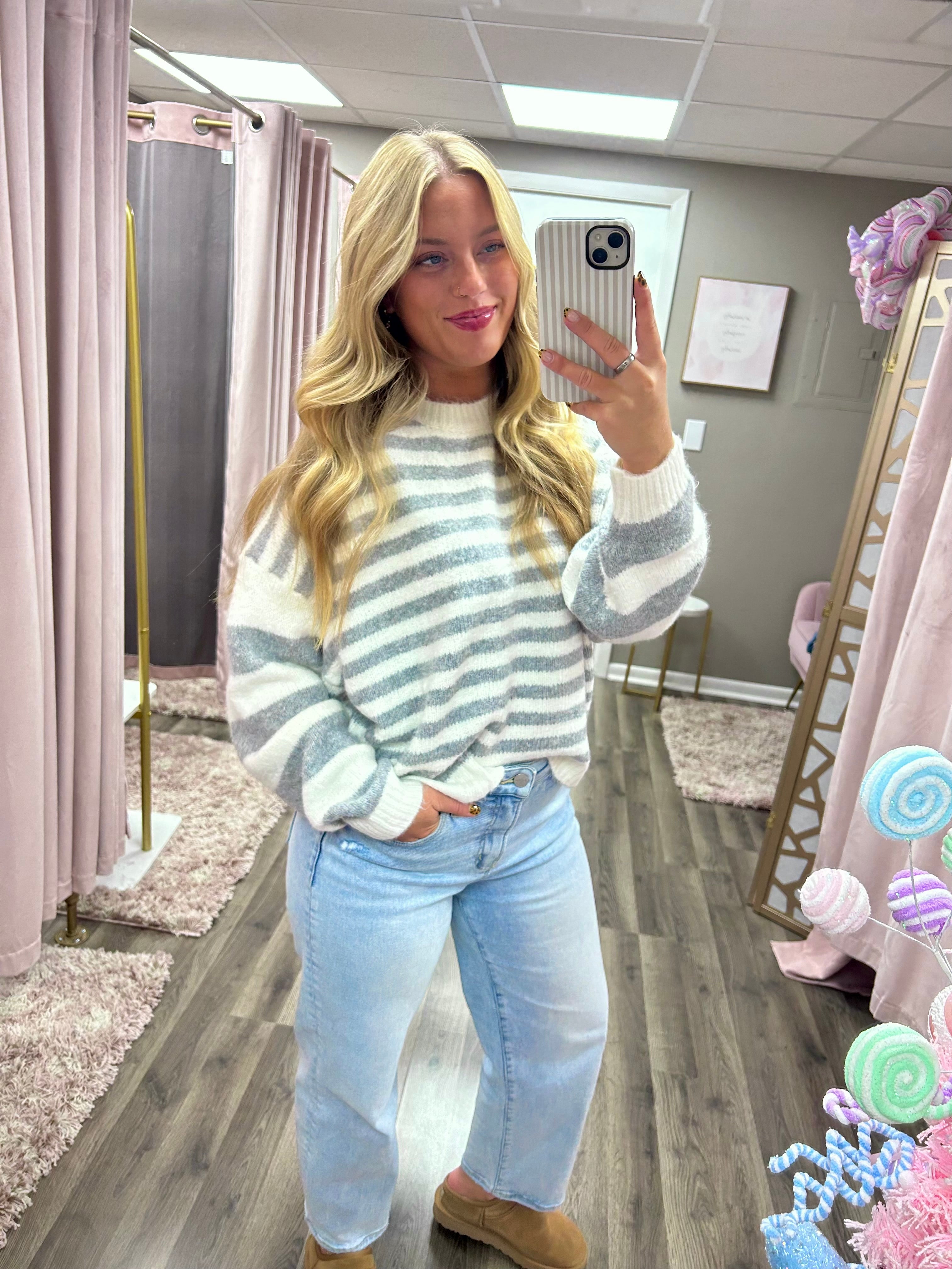 Mixed Stripe Comfy Sweater